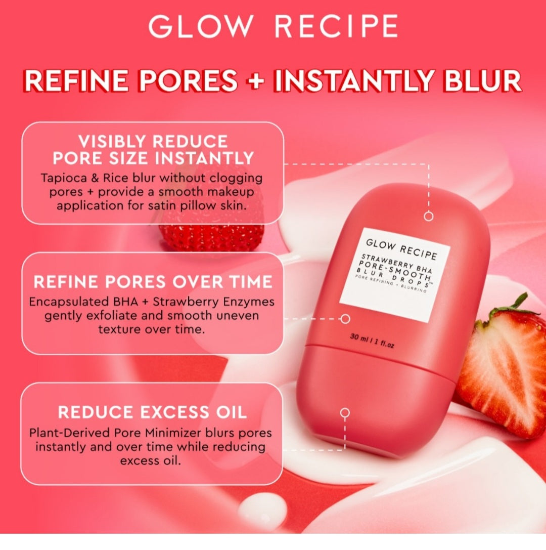 Glow Recipe Strawberry BHA Pore-Smooth Blur Drops