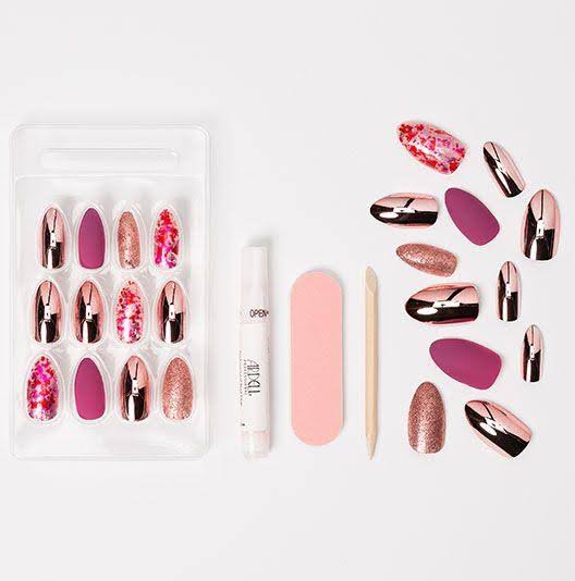 ARDELL, NAIL ADDICT PREMIUM ARTIFICIAL NAIL SET, CHROME PINK FOIL