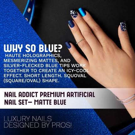 ARDELL, NAIL ADDICT PREMIUM ARTIFICIAL NAIL SET, MATTE BLUE