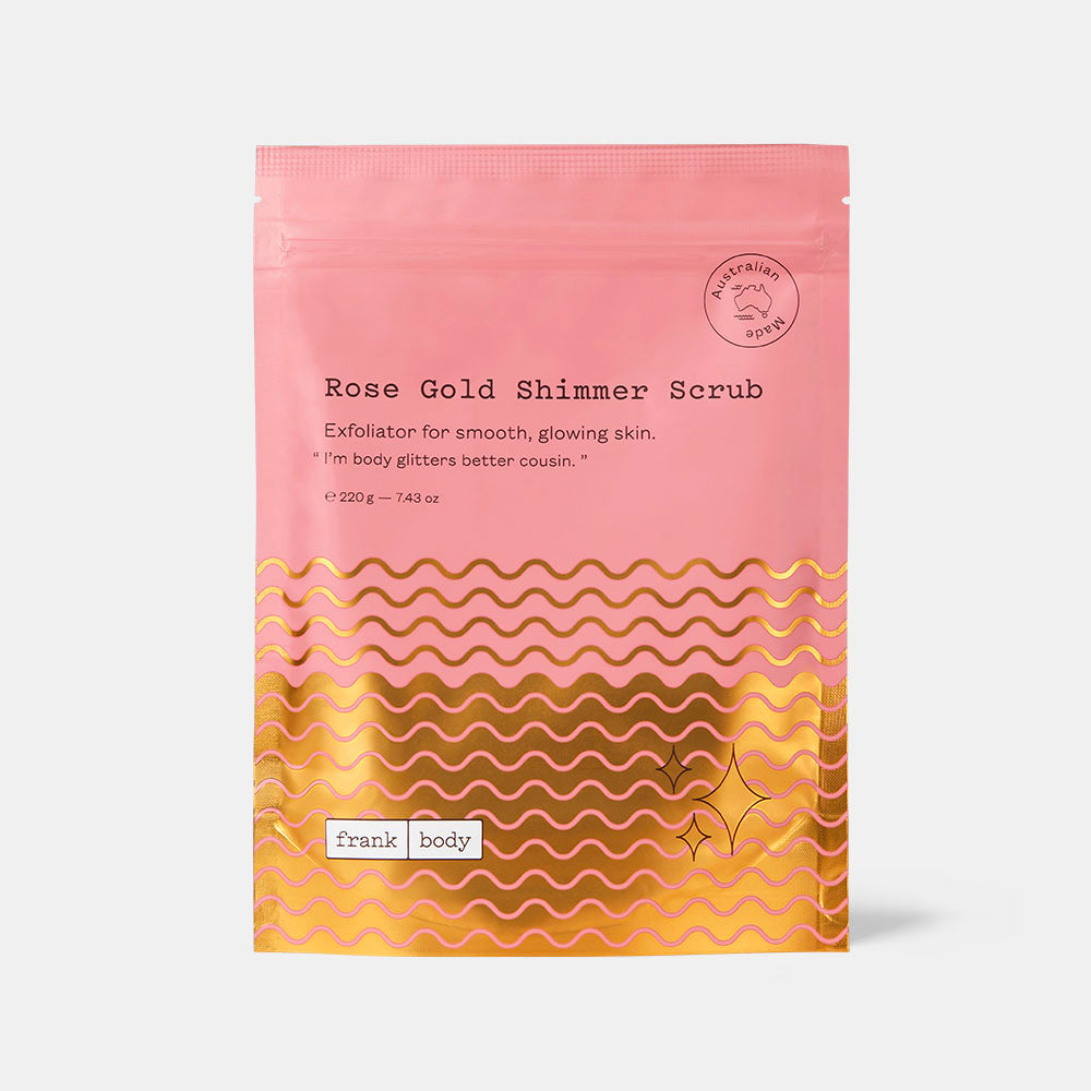 ROSE GOLD SHIMMER SCRUB FRANK BODY