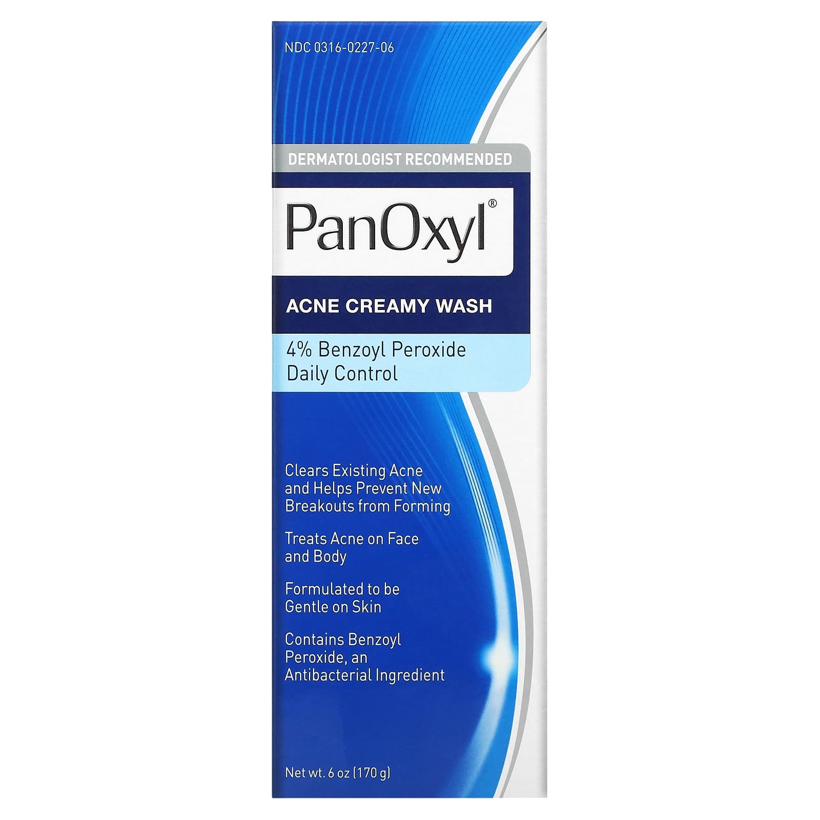 PanOxyl, Acne Creamy Wash, Benzoyl Peroxide 4% Daily Control, 6 oz 170 g