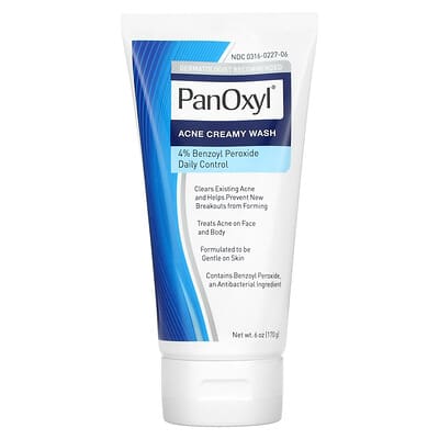 PanOxyl, Acne Creamy Wash, Benzoyl Peroxide 4% Daily Control, 6 oz 170 g