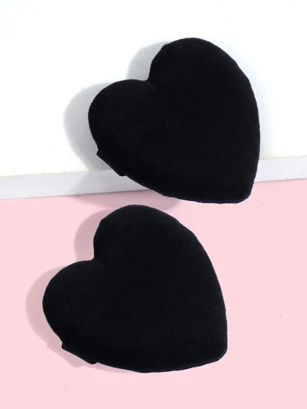 Shein 6pcs Black Heart Shaped Powder Puff
