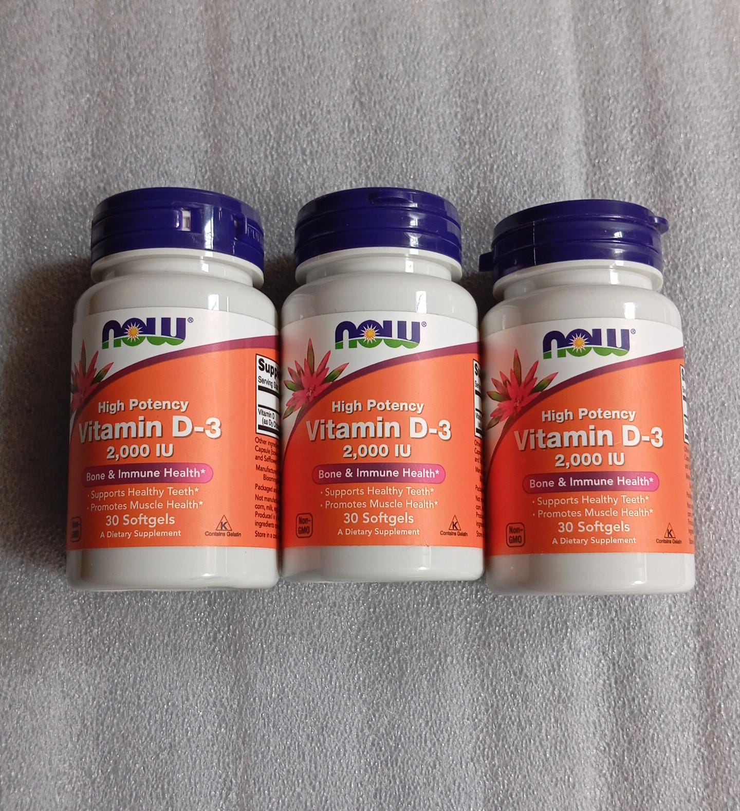 Now Vitamin D-3 2000 IU 30 softgels... One month supply