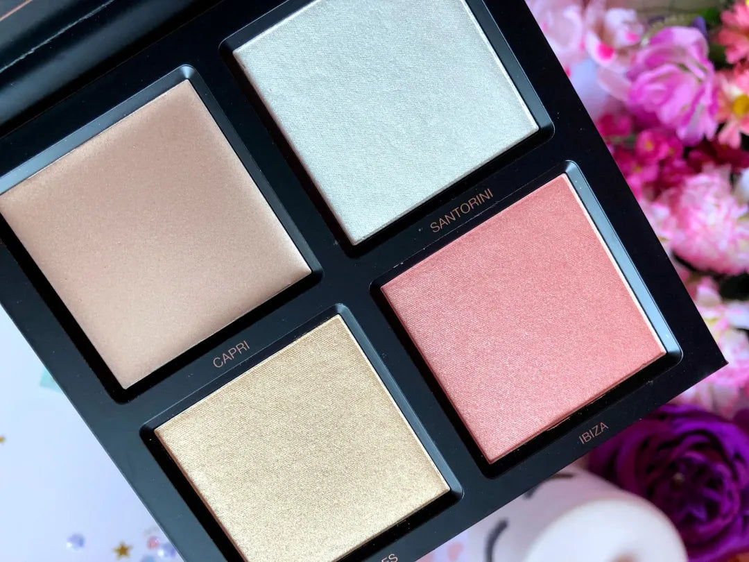 Huda Beauty 3D Cream and Powder Highlighter Palette pink sand